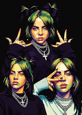 Billie Eilish Pop Art Portrait