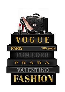 Fashion Books Stack with Accessories