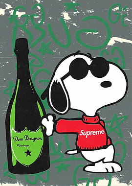 Snoopy, Dom Perignon, and Supreme Art
