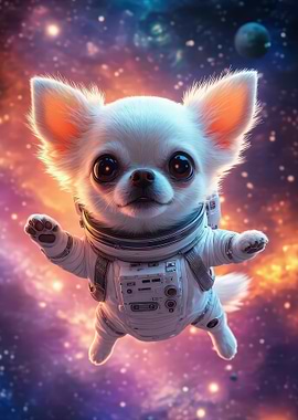 Chihuahua Astronaut in Space
