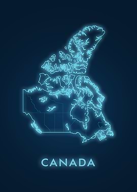 Canada Neon Map