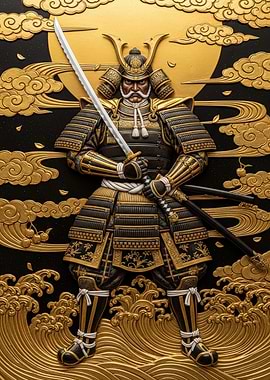 Samurai Warrior in Golden Armor