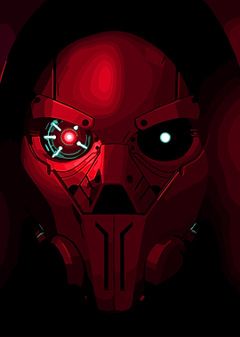 Red Cybernetic Mask