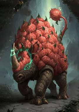 Strawberry Rhino Fantasy Creature