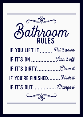 Bathroom Rules Funny