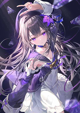 Girl with Purple Accents