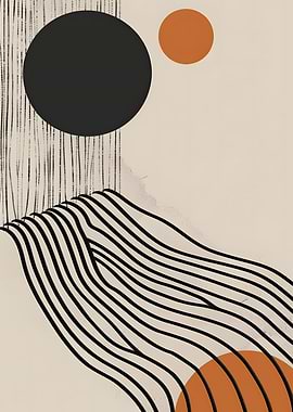 Abstract Geometric Art with Circles and Lines