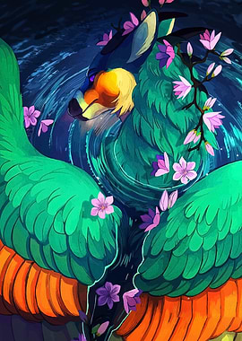 Floral Fantasy Creature Illustration