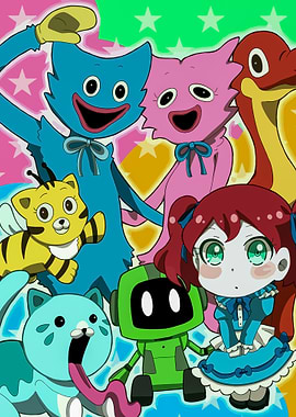 Poppy Playtime characters cartoon illustration
