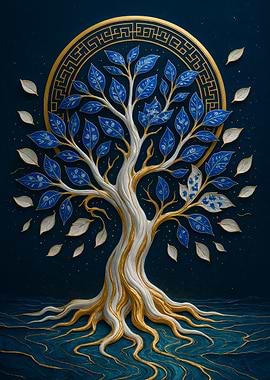 Blue and Gold Tree of Life