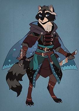 Anthropomorphic Raccoon Character Art