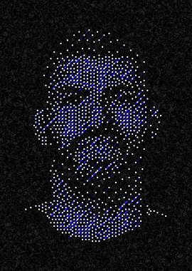 Abstract Portrait with Dots and Lines