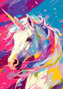 Colorful Unicorn Portrait