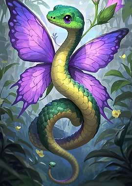 Cute Snake Butterfly Wings
