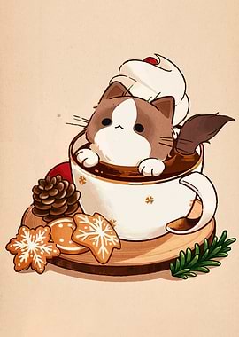 Cat in a Cup with Treats