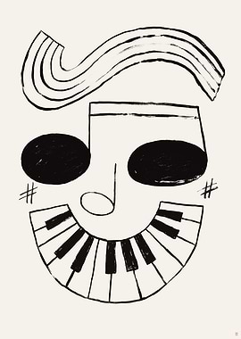 Drawn by Music – Minimalist Face of Music