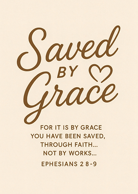 Saved by Grace Typography Art