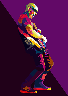 Rock Instrumental Guitarist Pop Art
