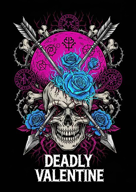 Deadly Valentine Skull and Roses