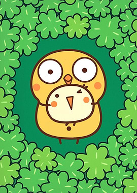 Cartoon Birds Greenery Frame