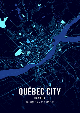 Quebec City Midnight Map