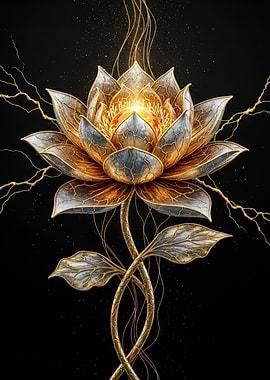 Golden Lotus Flower