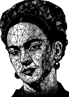 Frida Kahlo Geometric Portrait