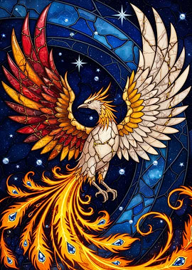 Stained Glass Phoenix Rising