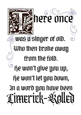 Limerick-Rolled Text Art