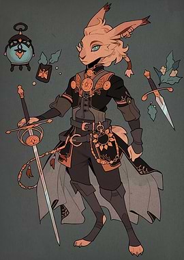 Anthropomorphic Rabbit Warrior with Sword