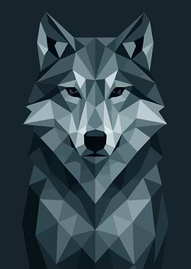 Geometric Wolf Portrait