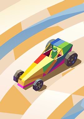 Colorful Soapbox Car Isometric View