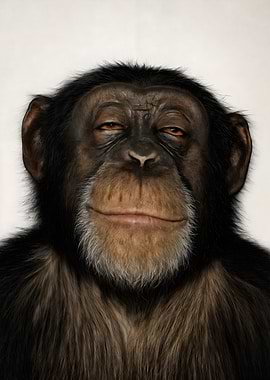 Stoned Chimpanzee with a Slight Smile