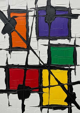 Abstract Color Block Painting