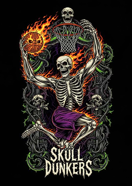 Skull Dunkers Basketball Illustration