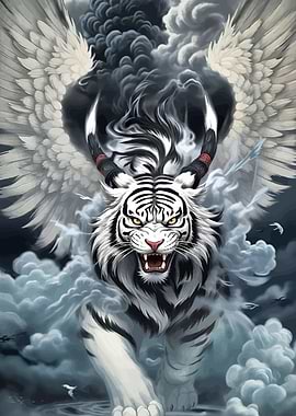 Winged White Tiger
