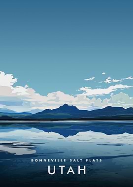 Bonneville Salt Flats Utah Landscape