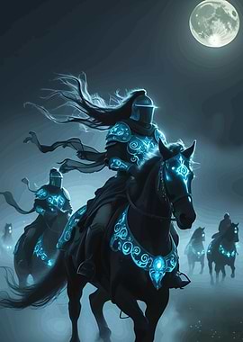 Moonlit Knights Horseback