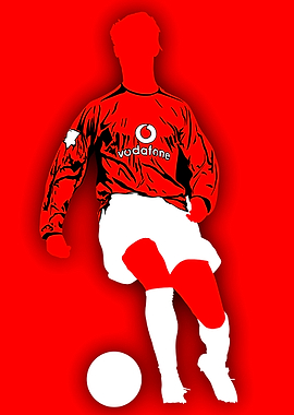 Cristiano Ronaldo Manchester United Silhouette – Legendary Red Devil Artwork by GrizzlyGFX