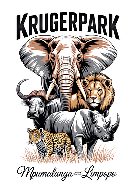 Krugerpark African Big 5 Illustration