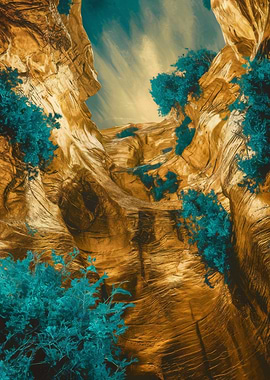 Canyon Walls with Turquoise Foliage