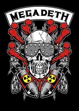 Megadeth Skull and Bombs Graphic