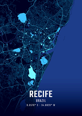 Recife Midnight City Map