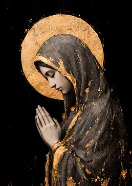 Virgin Mary with Golden Halo