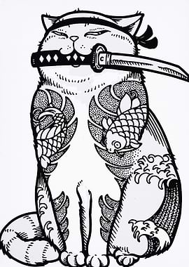 Ninja Cat with Katana