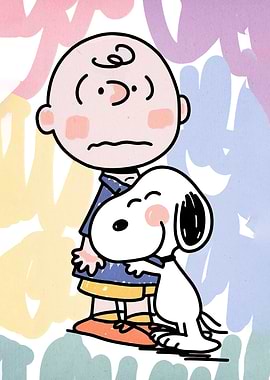 Charlie Brown and Snoopy Hugging