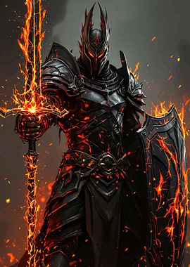 Fiery Knight Black Armor