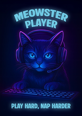 Meowster Player: Gaming Cat Portrait