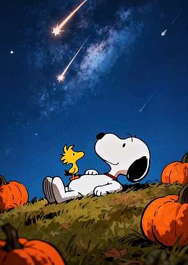 Snoopy and Woodstock Stargazing