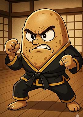 Potato Karate Master Cartoon